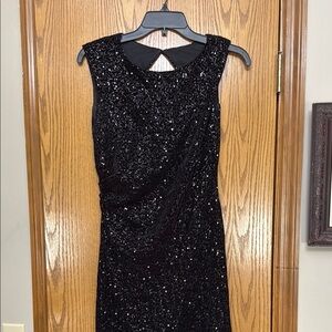 Eliza J Black Sheath Cocktail Dress with Backless Detail